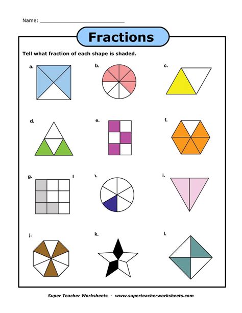Fraction Worksheets .